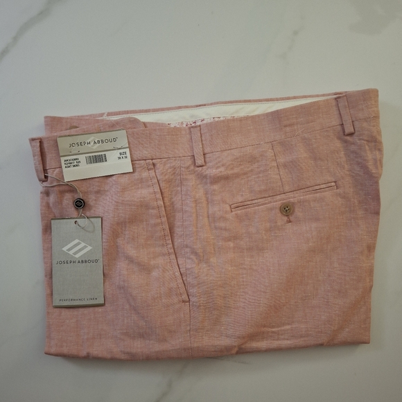 Joseph Abboud Pink Linen Pants - Picture 1 of 8